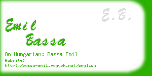 emil bassa business card